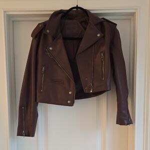 Blank NYC Burgundy Leather Jacket